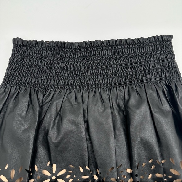 Ramy Brook Cori Skirt Black Faux Leather - Picture 4 of 11